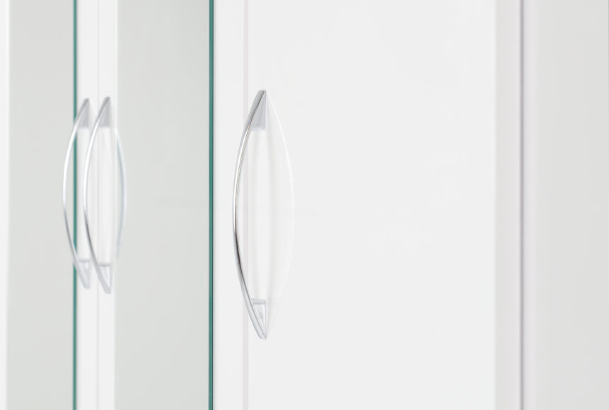 Seconique Nevada 3 Door 2 Drawer Mirrored Wardrobe White Gloss