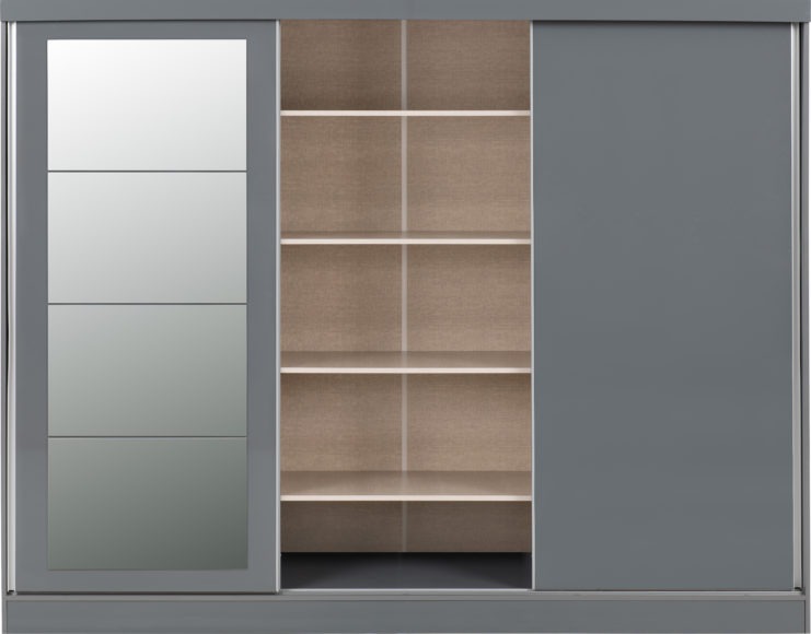 Seconique Nevada 3 Door Sliding Wardrobe Grey Gloss