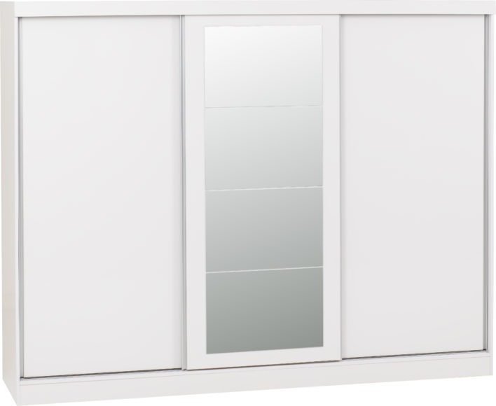 Seconique Nevada 3 Door Sliding Wardrobe White Gloss
