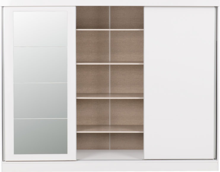 Seconique Nevada 3 Door Sliding Wardrobe White Gloss