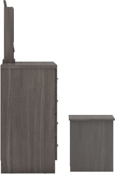 Seconique Nevada 4 Drawer Dressing Table Set Black Wood Grain