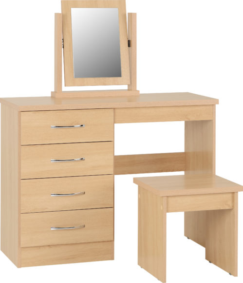 Seconique Nevada 4 Drawer Dressing Table Set Sonoma Oak Effect