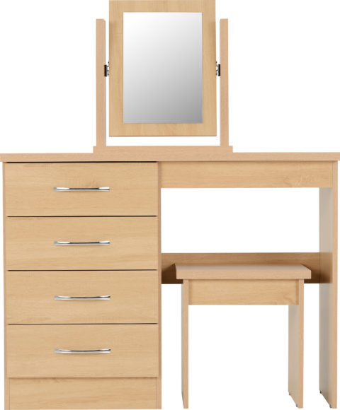 Seconique Nevada 4 Drawer Dressing Table Set Sonoma Oak Effect