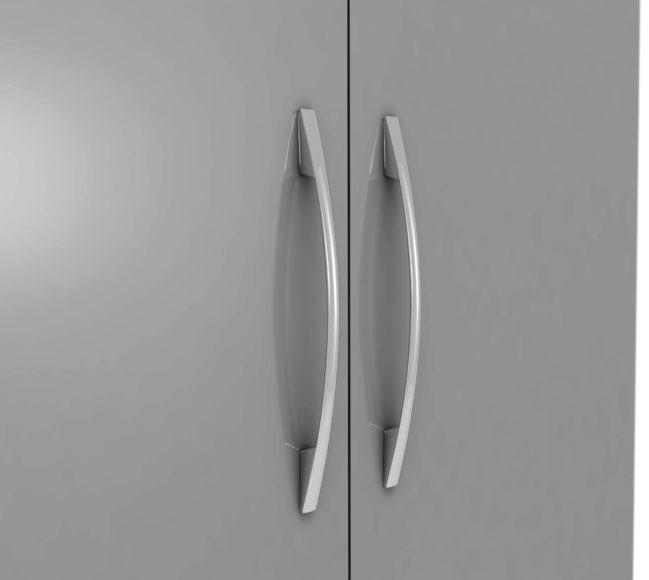 Seconique Nevada Petite Open Shelf Wardrobe Grey Gloss/Light Oak Effect Veneer