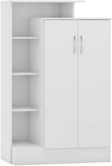 seconique Nevada Petite Open Shelf Wardrobe White Gloss