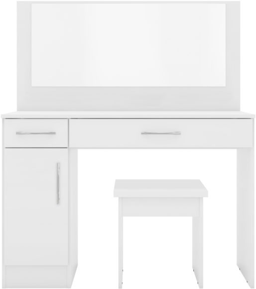 Seconique Nevada Vanity/Dressing Table Set White Gloss