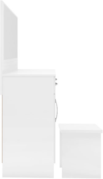 Seconique Nevada Vanity/Dressing Table Set White Gloss