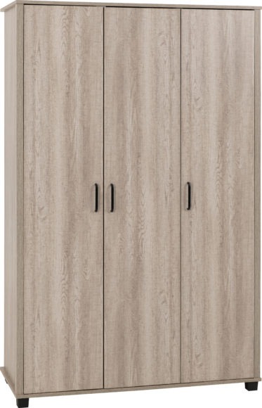 Seconique Oliver 3 Door Wardrobe Bedroom Set Light Oak Effect