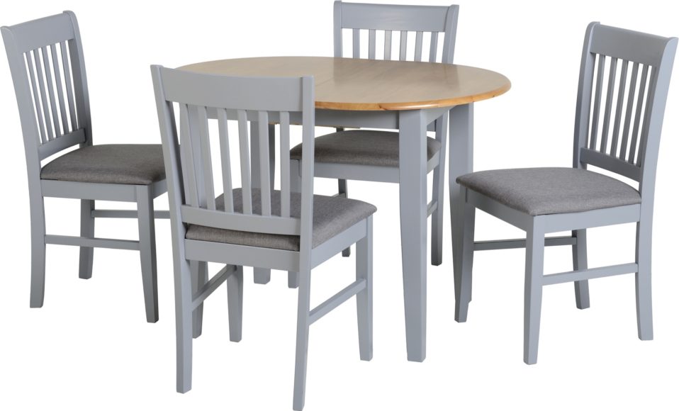 Seconique Oxford Extending Dining Set Grey/Natural Oak/Grey Fabric