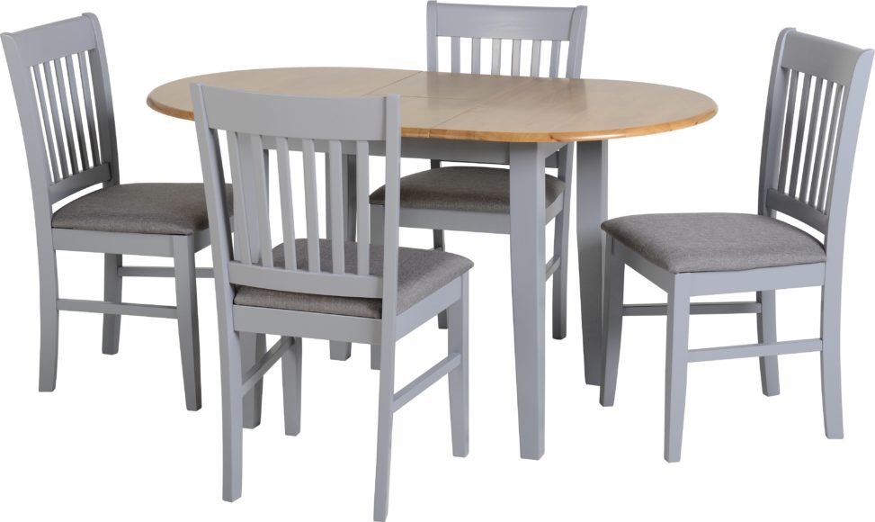 Seconique Oxford Extending Dining Set Grey/Natural Oak/Grey Fabric