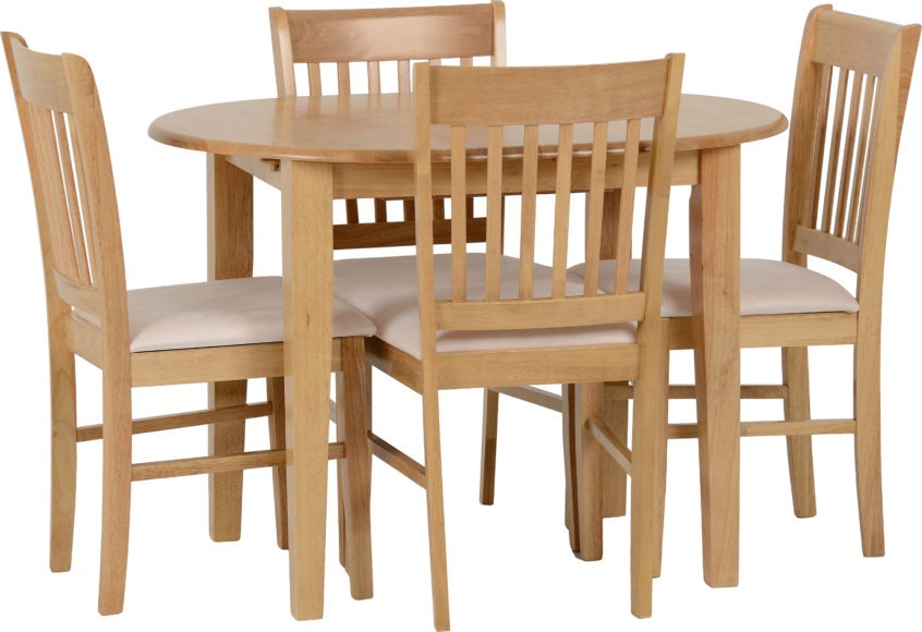 Seconique Oxford Extending Dining Set Natural Oak/Mink Microsuede
