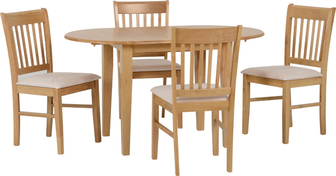 Seconique Oxford Extending Dining Set Natural Oak/Mink Microsuede
