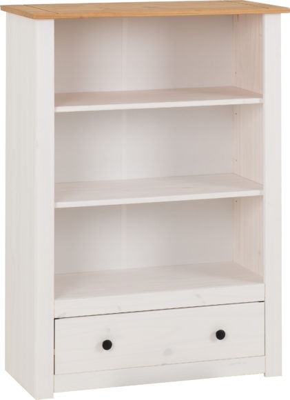 seconique Panama 1 Drawer Bookcase White/Natural Wax