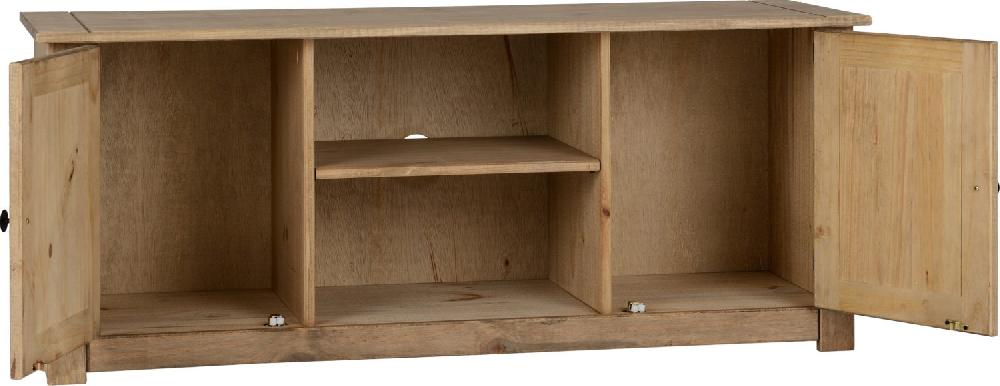 Seconique Panama 2 Door 1 Shelf Flat Screen TV Unit Natural Wax