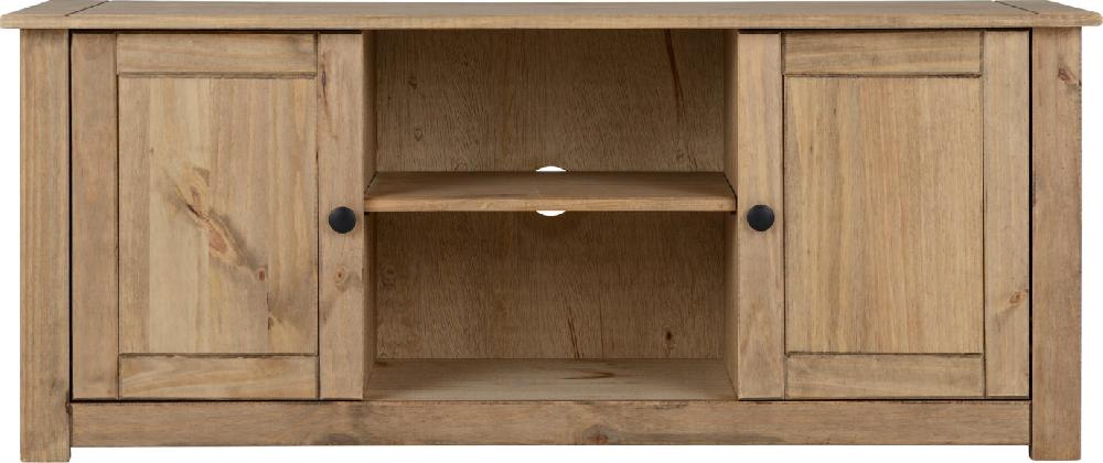Seconique Panama 2 Door 1 Shelf Flat Screen TV Unit Natural Wax