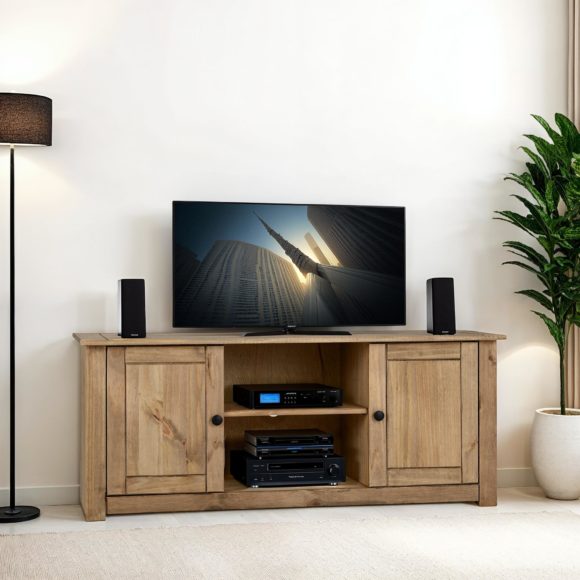 seconique Panama 2 Door 1 Shelf Flat Screen TV Unit Natural Wax