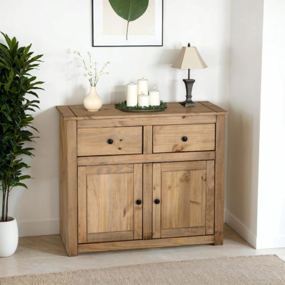 seconique Panama 2 Door 2 Drawer Sideboard Natural Wax