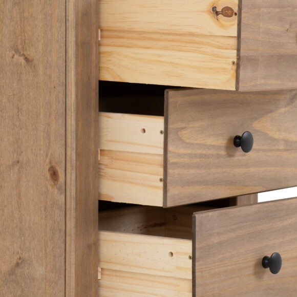 Seconique Panama 3 Drawer Bedside Chest Natural Wax