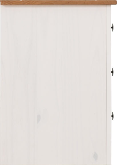 Seconique Panama 3 Drawer Bedside White/Natural Wax