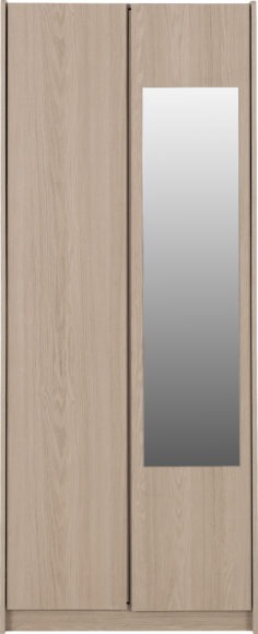 Seconique Paris 2 Door Mirrored Wardrobe Smoked Ash Effect