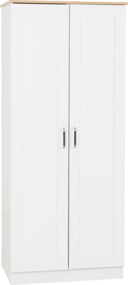 seconique Portland 2 Door Wardrobe White/Oak Effect