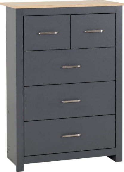 Seconique Portland 3+2 Drawer Chest Grey/Oak Effect