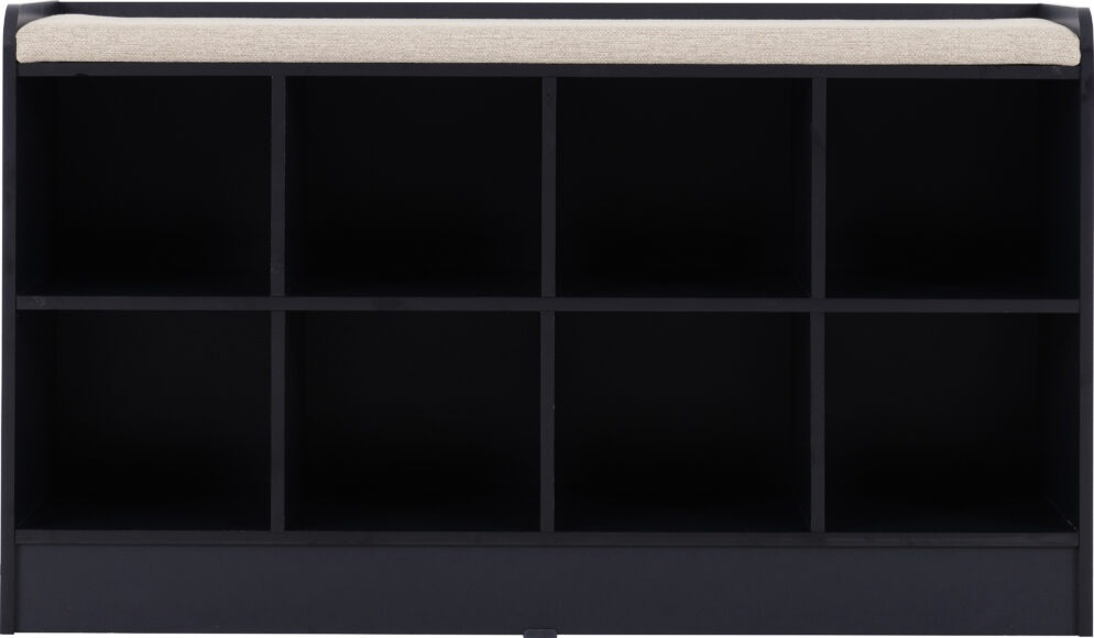 Seconique Portland Shoe Bench Navy Blue/Cream Fabric