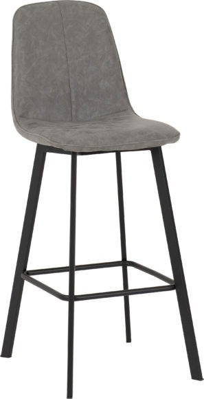 Seconique Quebec Bar Chair (Box Of 2) Grey Faux Leather