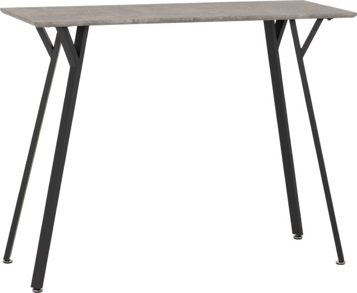 Seconique Quebec Bar Table Set Concrete Effect/Black/Grey Faux Leather