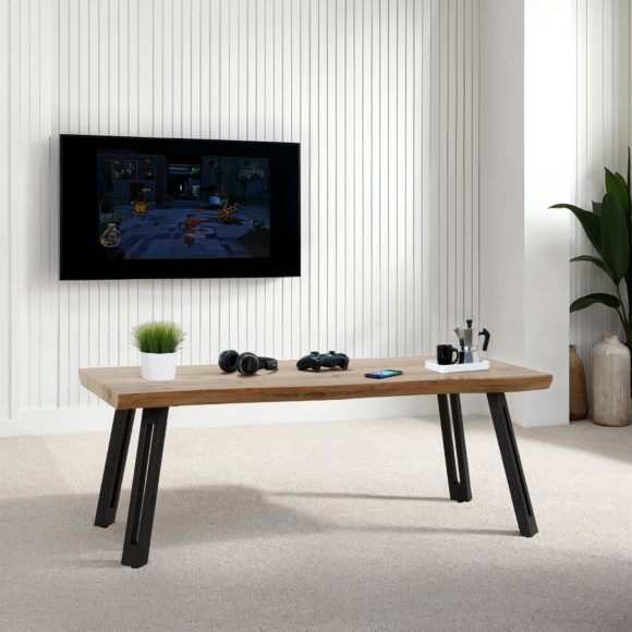 seconique Quebec Wave Edge Coffee Table Medium Oak Effect/Black