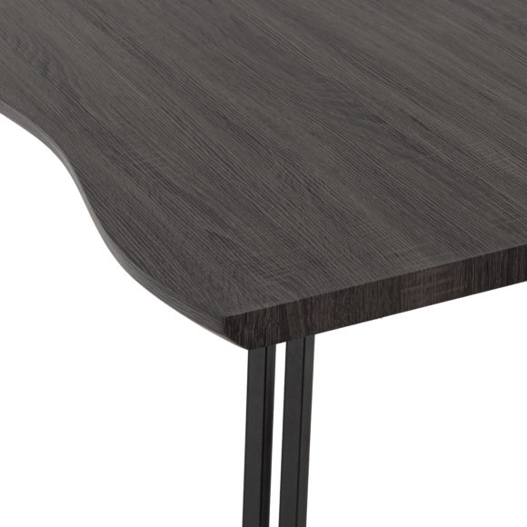 Seconique Quebec Wave Edge Dining Table Black Wood Grain/Black