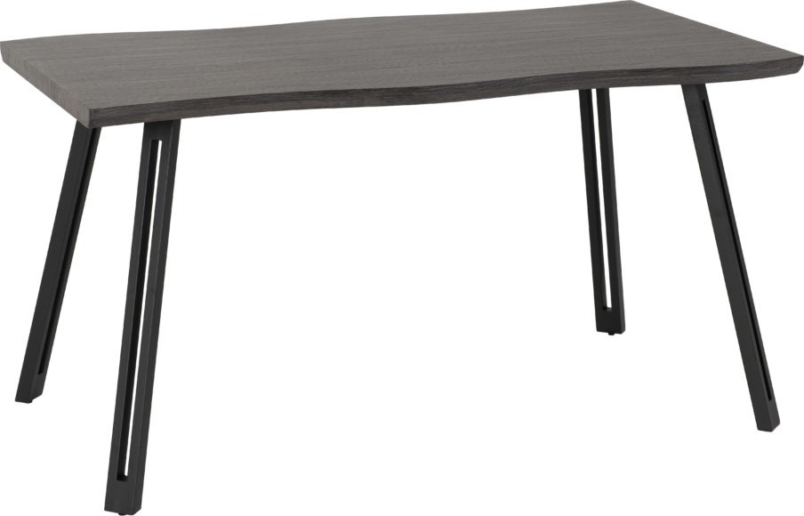 seconique Quebec Wave Edge Dining Table Black Wood Grain/Black