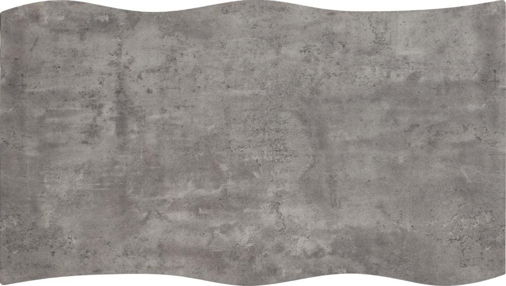 Seconique Quebec Wave Edge Dining Table Concrete Effect/Black