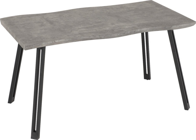 seconique Quebec Wave Edge Dining Table Concrete Effect/Black