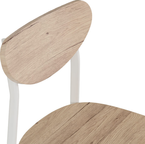 Seconique Riley Chair (Box Of 2) White/Light Oak Effect Veneer