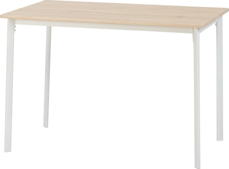 Seconique Riley Large Dining Set White/Light Oak Effect Veneer