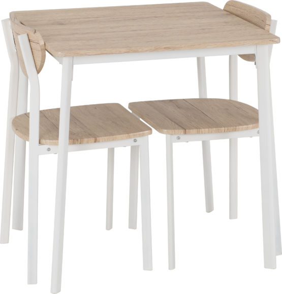 Seconique Riley Small Dining Set White/Light Oak Effect Veneer