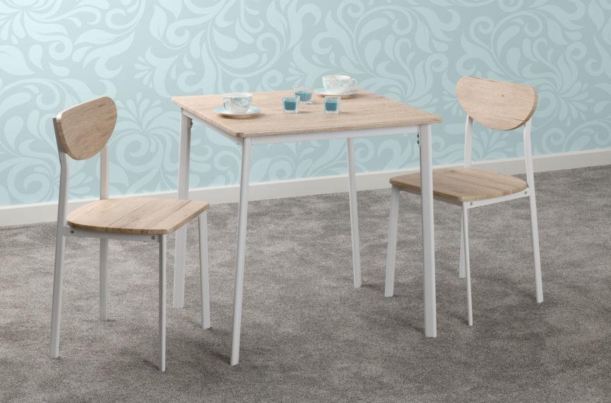 seconique Riley Small Dining Set White/Light Oak Effect Veneer