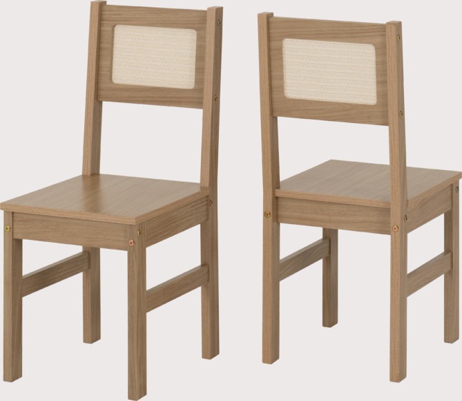 Seconique Santana 1+4 Dining Set Light Oak/Rattan Effect