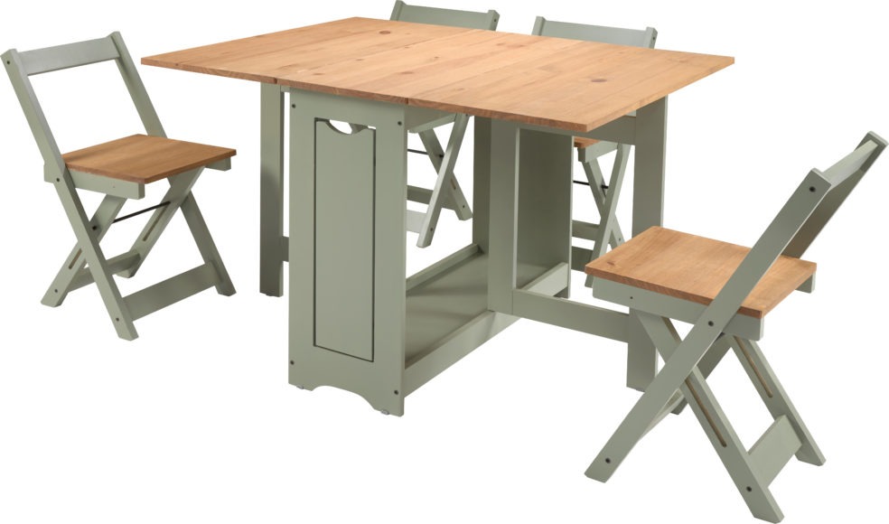 Seconique Santos Butterfly Dining Set Green/Distressed Waxed Pine