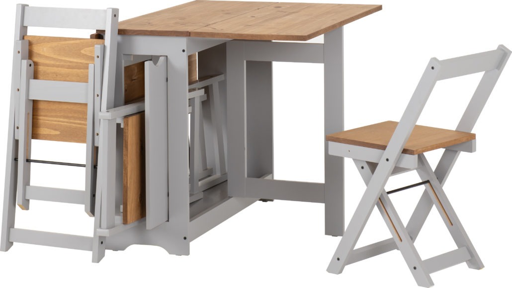Seconique Santos Butterfly Dining Set Grey Slate/Distressed Waxed Pine