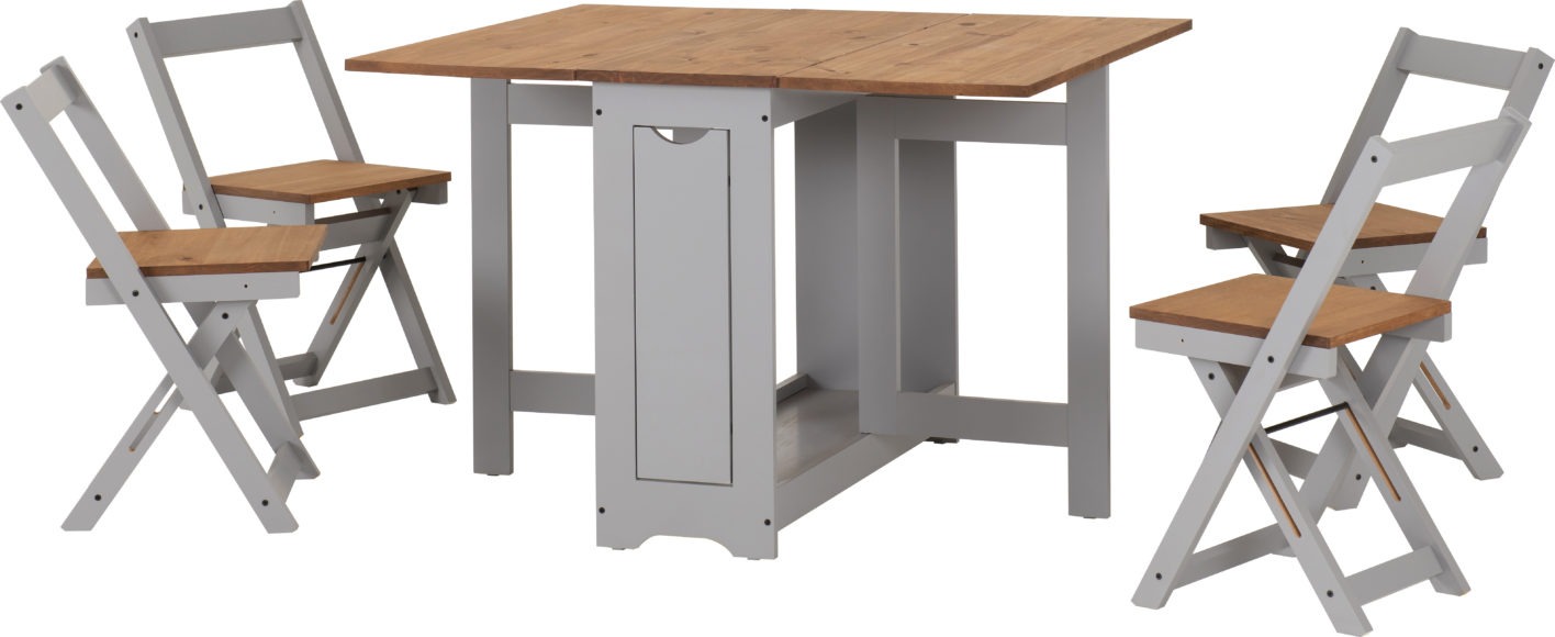 Seconique Santos Butterfly Dining Set Grey Slate/Distressed Waxed Pine