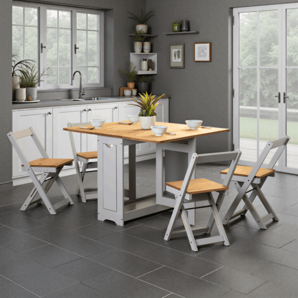 seconique Santos Butterfly Dining Set Grey Slate/Distressed Waxed Pine