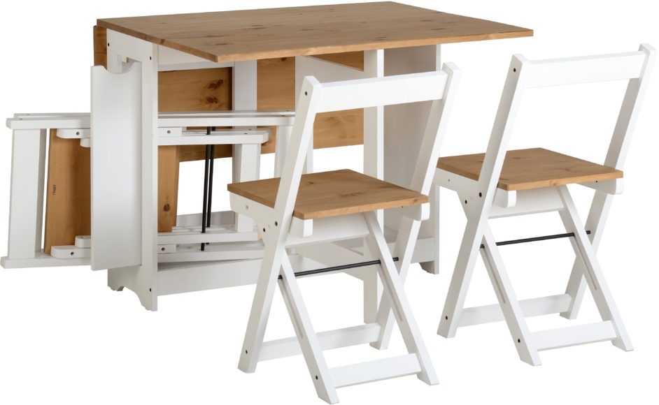 Seconique Santos Butterfly Dining Set White/Distressed Waxed Pine