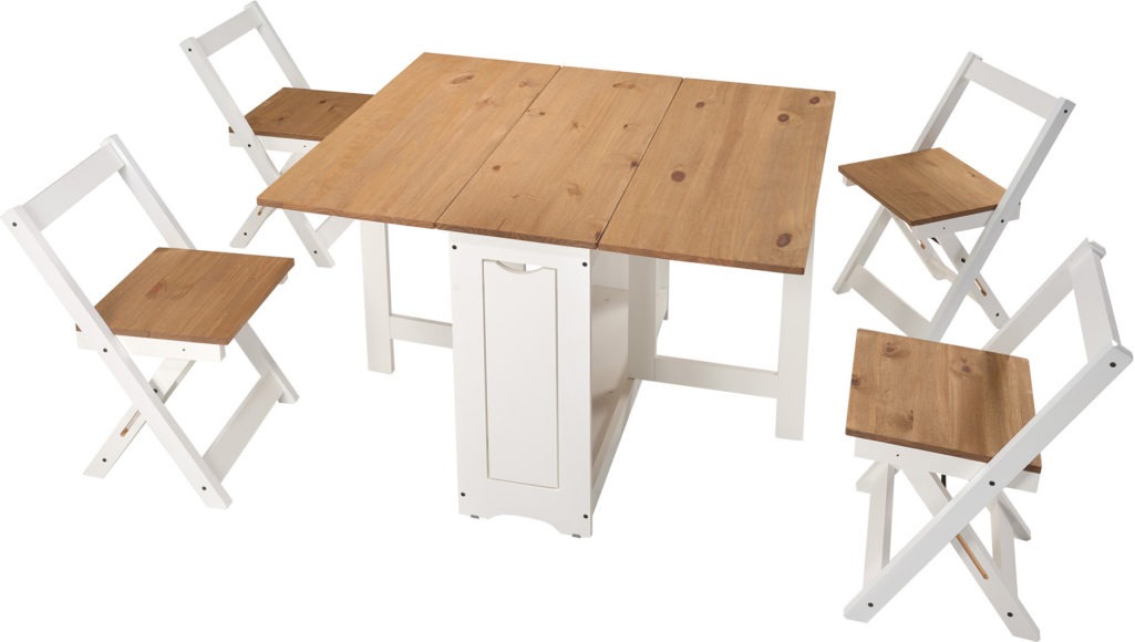 Seconique Santos Butterfly Dining Set White/Distressed Waxed Pine