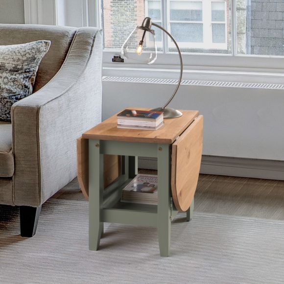 seconique Santos Drop Leaf Coffee Table Green/Distressed Waxed Pine