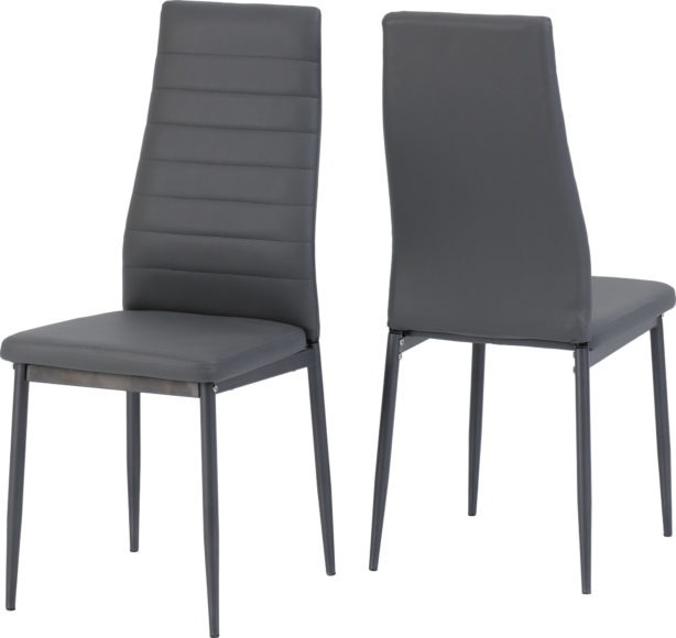 seconique Abbey Chair (Box Of 2) Grey Faux Leather
