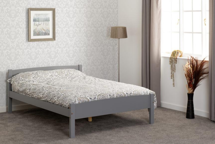 Seconique Amber 4'6" Bed Grey Slate