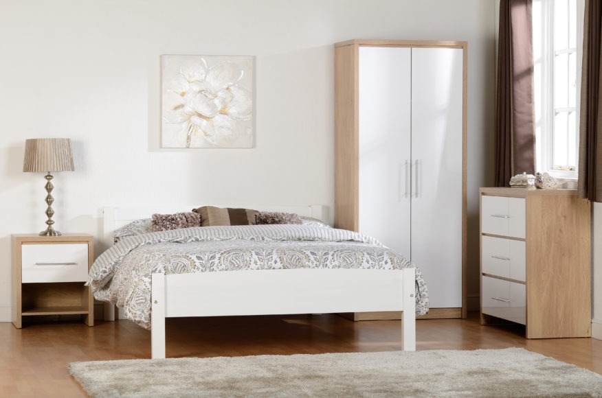 Seconique Amber 4'6" Bed White