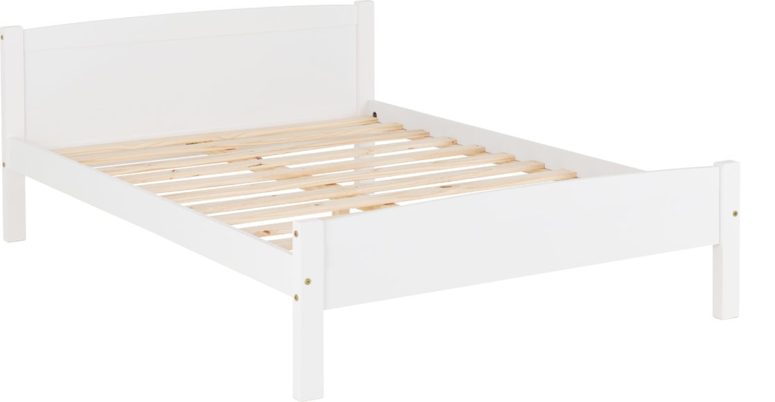 Seconique Amber 4'6" Bed White